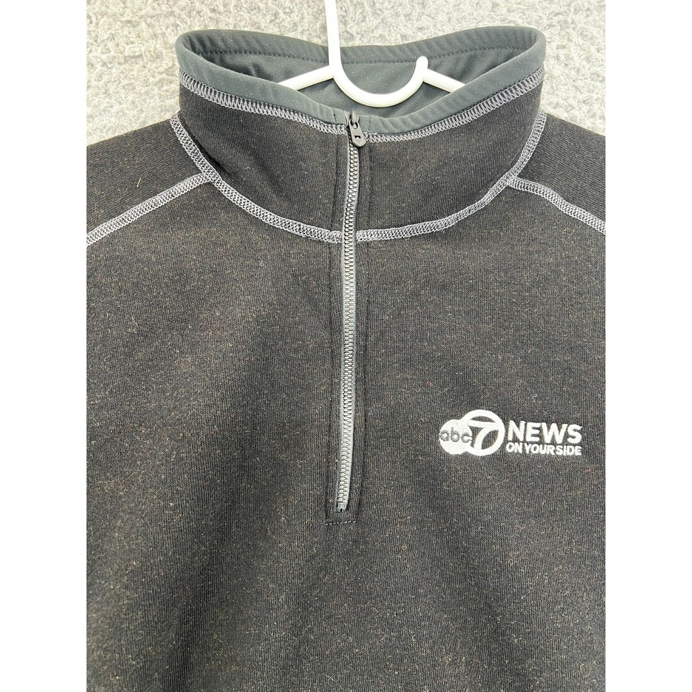 Kuhl Revel 1/4 Zip Performance Fleece Sweater Black Mens XL‎ ABC7 News Logo NEW